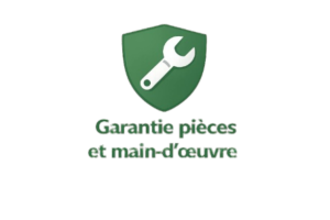 Badge de garantie assurant la qualité des pièces et de la main-d’œuvre pour chaque réparation.